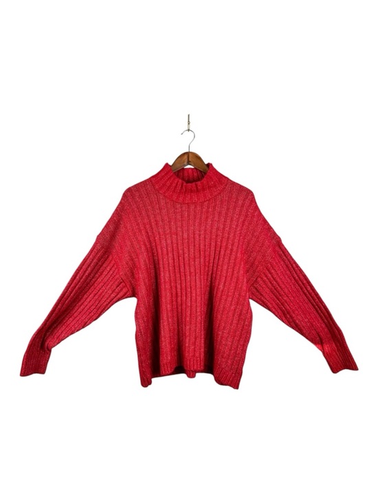 Time and Tru Sweaters - Time and Tru Red Plus Size Turtle Neck Knit Chunky Sweater